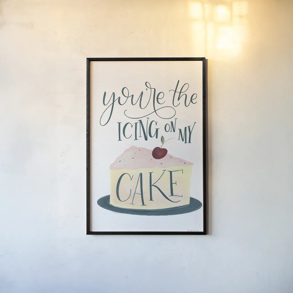 Icing On My Cake by Becky Thorns. shown as a paper print in a black flame. Available as a archival giclee rolled canvas, fine art paper, or poster print. SKU 61420h.