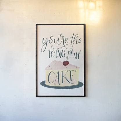 Icing On My Cake by Becky Thorns. shown as a paper print in a black flame. Available as a archival giclee rolled canvas, fine art paper, or poster print. SKU 61420h.