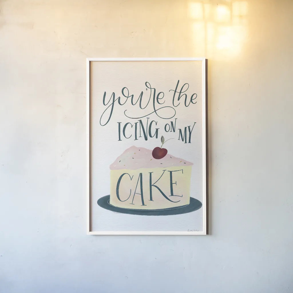 Icing On My Cake by Becky Thorns. shown as a paper print in a white frame. Available as a archival giclee rolled canvas, fine art paper, or poster print. SKU 61420h.
