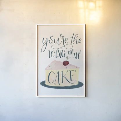 Icing On My Cake by Becky Thorns. shown as a paper print in a white frame. Available as a archival giclee rolled canvas, fine art paper, or poster print. SKU 61420h.