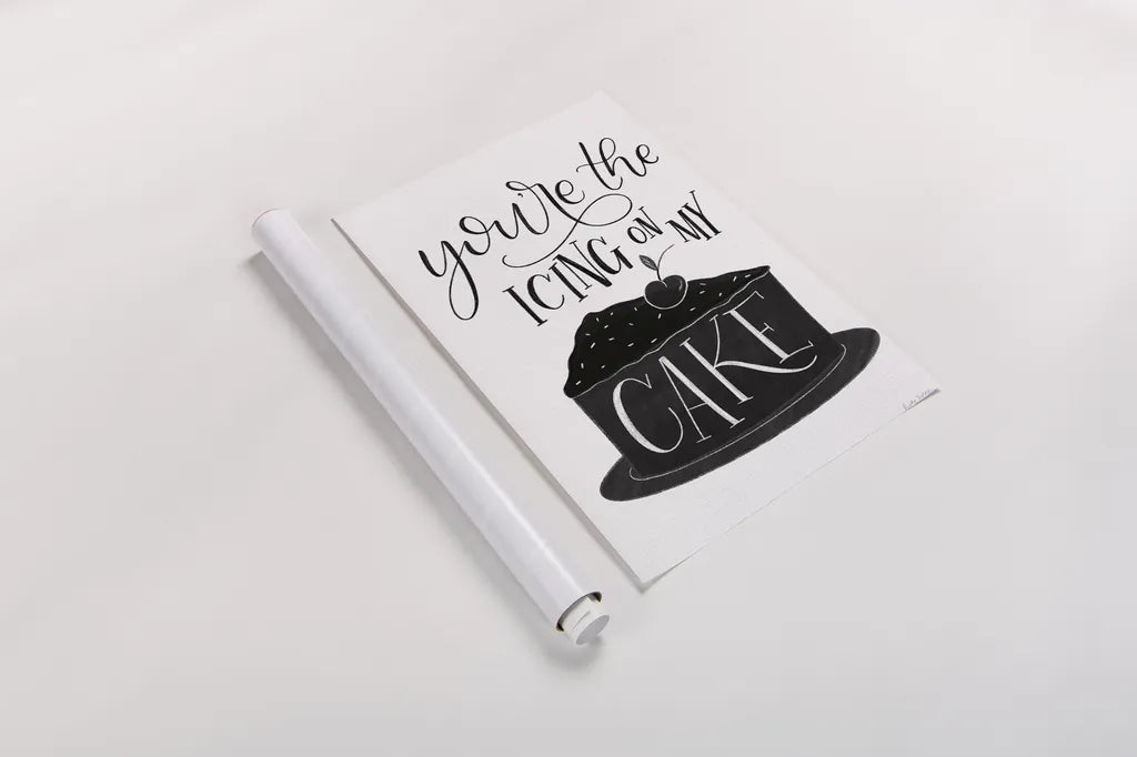 Icing On My Cake BW by Becky Thorns. shown as a rolled paper print. Available as archival giclee rolled canvas, fine art paper, or poster print. SKU 61421h.