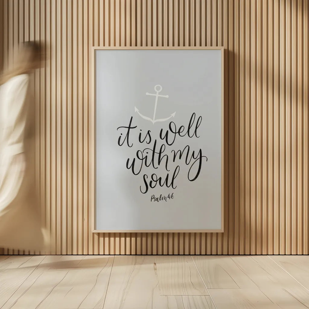 It is Well With My Soul by Becky Thorns. shown as over sized large wall art. Available as an archival giclee rolled canvas, fine art paper, or poster print. SKU 61721h.