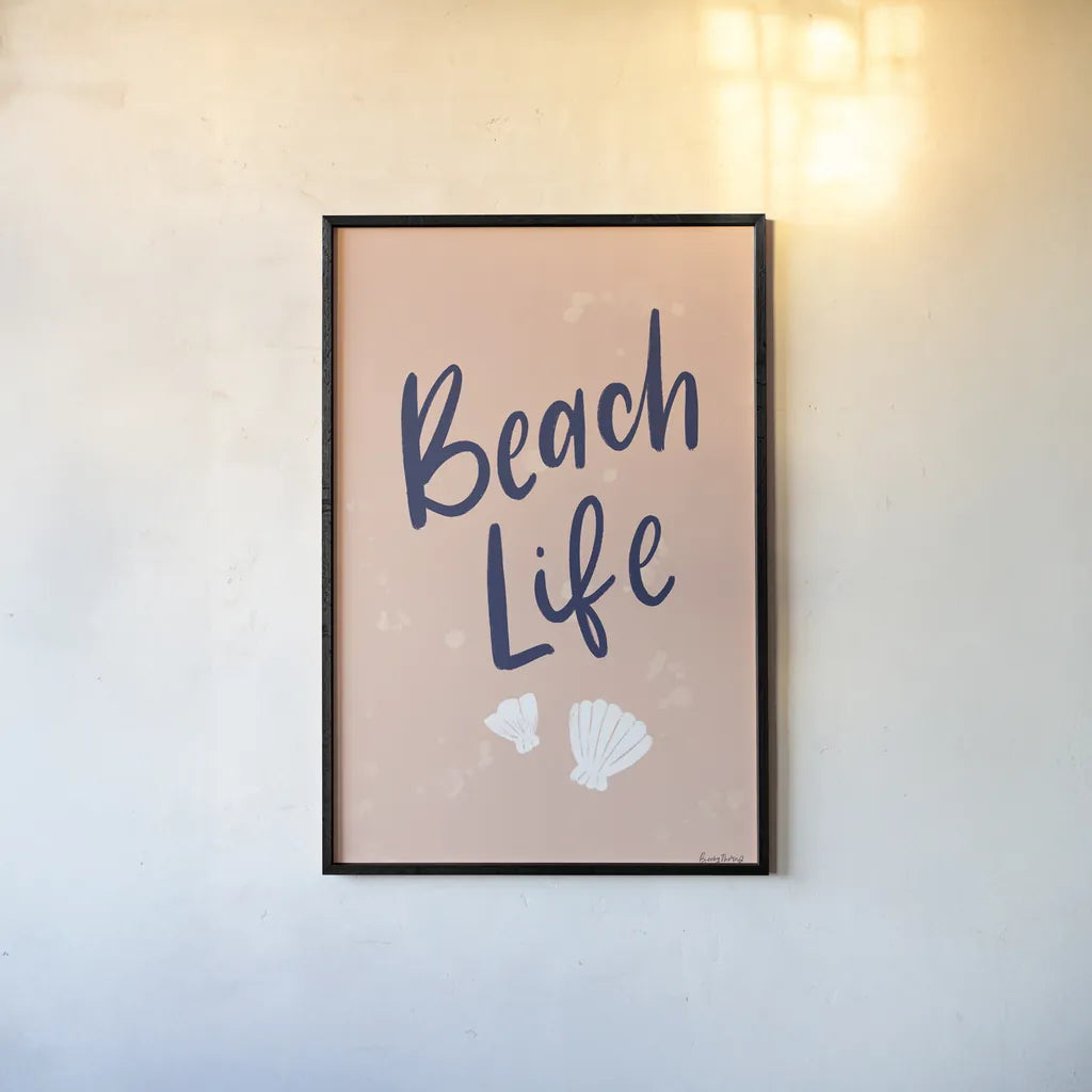 Just Beachy II by Becky Thorns. shown as a paper print in a black flame. Available as a archival giclee rolled canvas, fine art paper, or poster print. SKU 83389h.