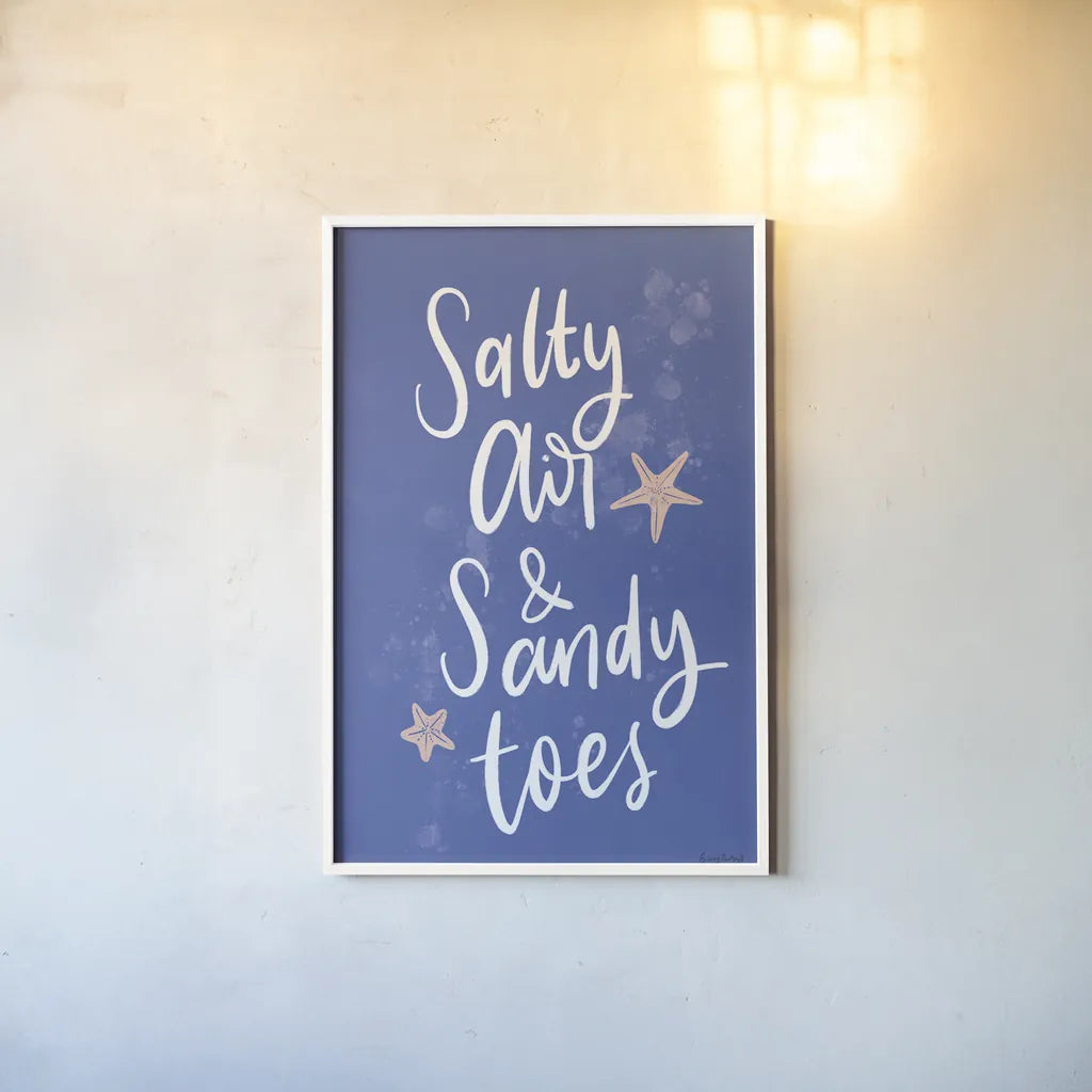 Just Beachy III by Becky Thorns. shown as a paper print in a white frame. Available as a archival giclee rolled canvas, fine art paper, or poster print. SKU 83390h.