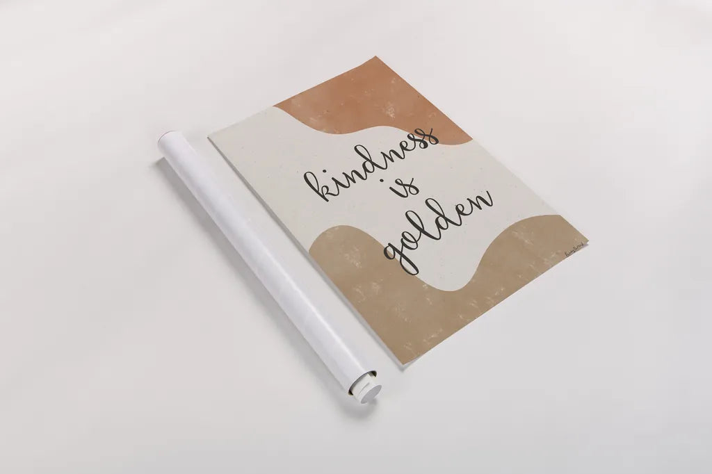 Kindness Warm by Becky Thorns. shown as a rolled paper print. Available as archival giclee rolled canvas, fine art paper, or poster print. SKU 73692h.