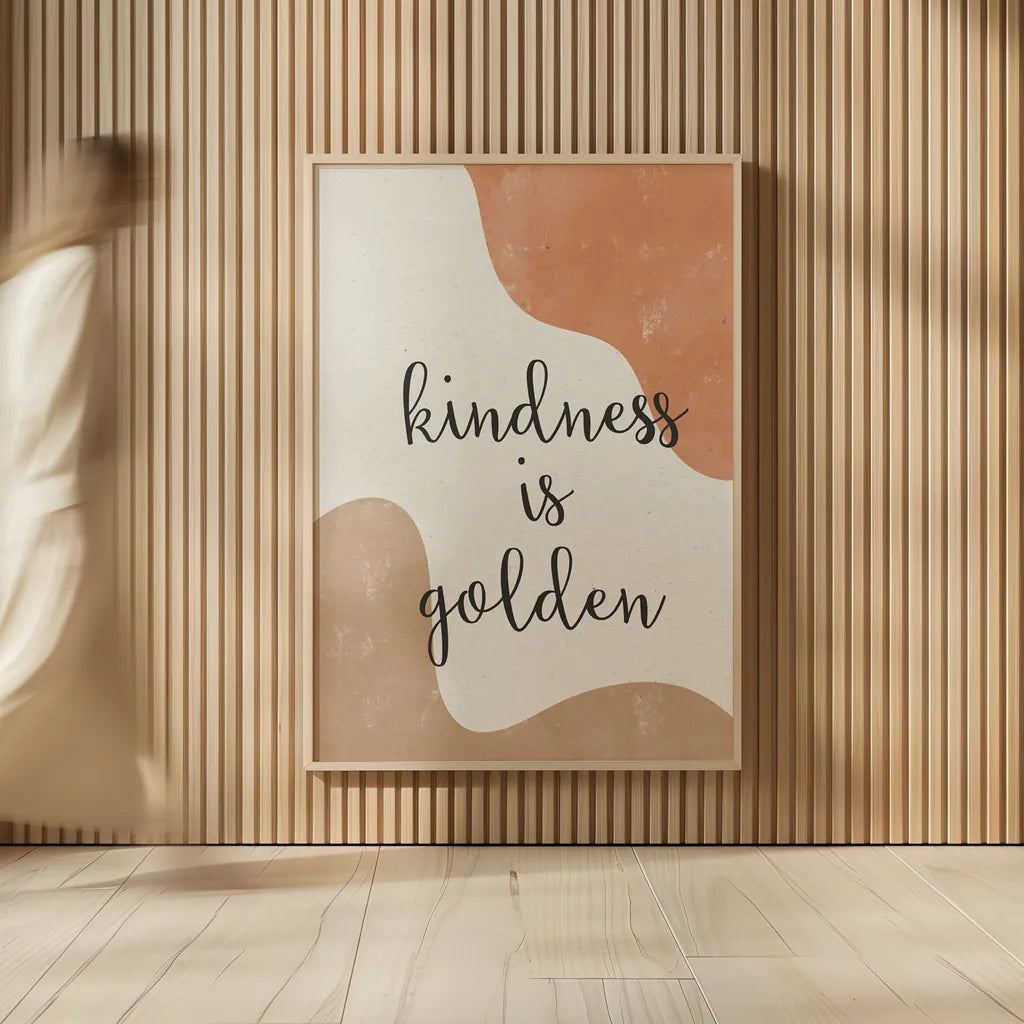 Kindness Warm by Becky Thorns. shown as over sized large wall art. Available as an archival giclee rolled canvas, fine art paper, or poster print. SKU 73692h.