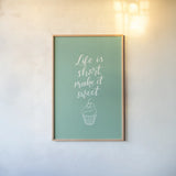 Kitchen Words I by Becky Thorns. shown as a paper print in a natural frame. Available as a archival giclee rolled canvas, fine art paper, or poster print. SKU 65482h.