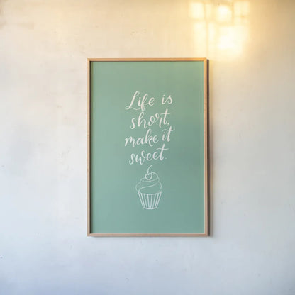 Kitchen Words I by Becky Thorns. shown as a paper print in a natural frame. Available as a archival giclee rolled canvas, fine art paper, or poster print. SKU 65482h.