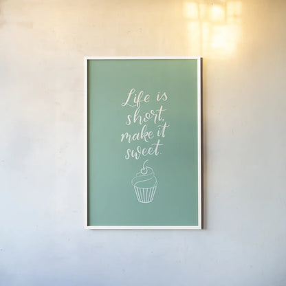 Kitchen Words I by Becky Thorns. shown as a paper print in a white frame. Available as a archival giclee rolled canvas, fine art paper, or poster print. SKU 65482h.