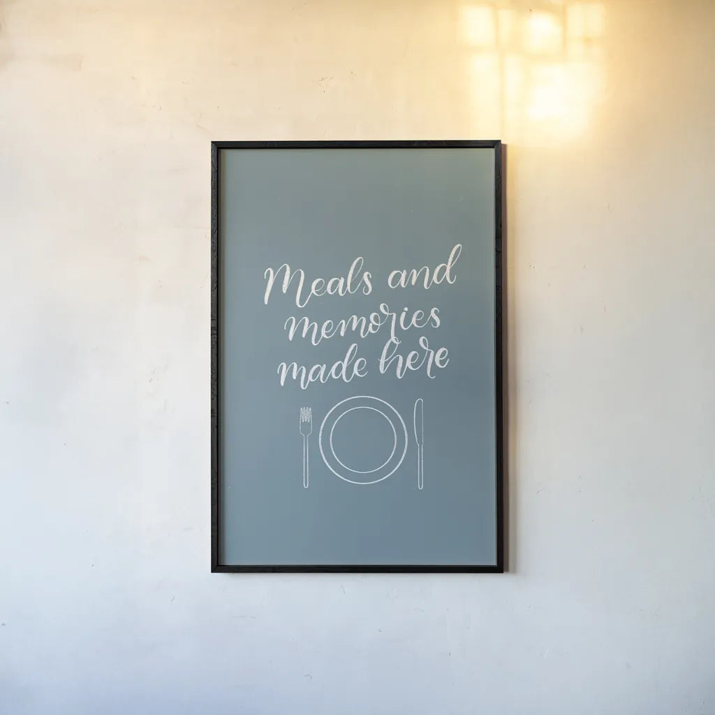 Kitchen Words II by Becky Thorns. shown as a paper print in a black flame. Available as a archival giclee rolled canvas, fine art paper, or poster print. SKU 65483h.