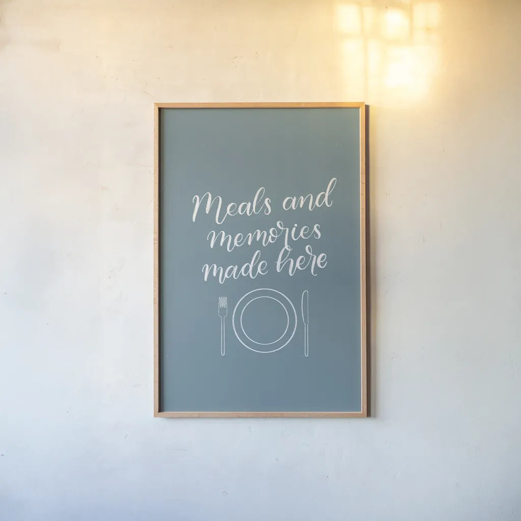 Kitchen Words II by Becky Thorns. shown as a paper print in a natural frame. Available as a archival giclee rolled canvas, fine art paper, or poster print. SKU 65483h.