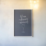 Kitchen Words III Blue by Becky Thorns. shown as a paper print in a white frame. Available as a archival giclee rolled canvas, fine art paper, or poster print. SKU 70548h.