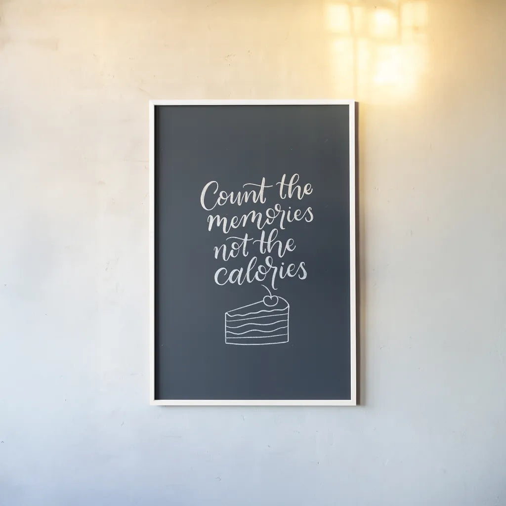 Kitchen Words IV by Becky Thorns. shown as a paper print in a white frame. Available as a archival giclee rolled canvas, fine art paper, or poster print. SKU 65485h.