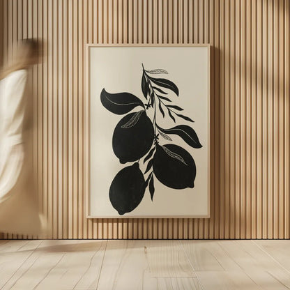 Lemon Silhouette I by Becky Thorns. shown as over sized large wall art. Available as an archival giclee rolled canvas, fine art paper, or poster print. SKU 76143h.