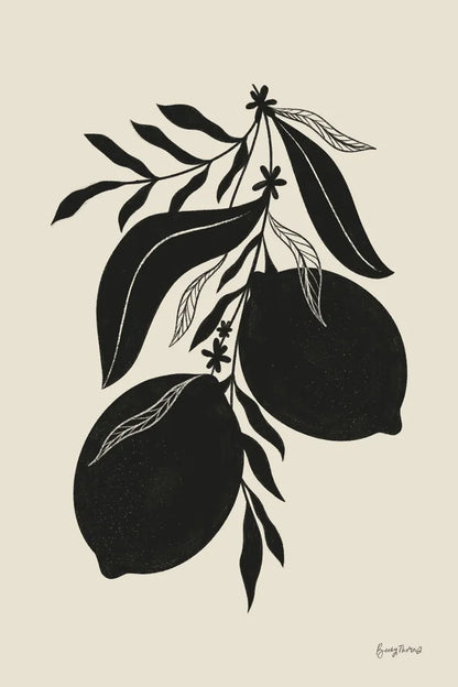 Lemon Silhouette II by Becky Thorns. SKU 76144h. Archival Giclee Fine art print for wall decor.