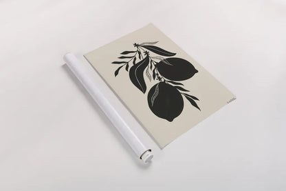 Lemon Silhouette II by Becky Thorns. shown as a rolled paper print. Available as archival giclee rolled canvas, fine art paper, or poster print. SKU 76144h.