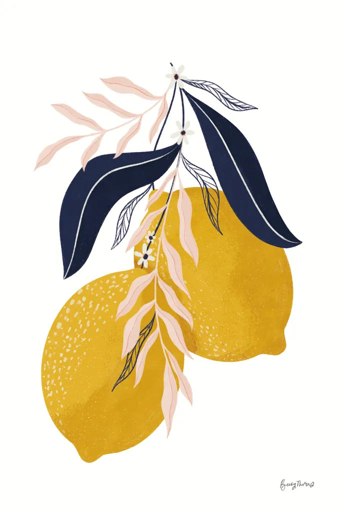 Lemons II No Wedge by Becky Thorns. SKU 68758h. Archival Giclee Fine art print for wall decor.