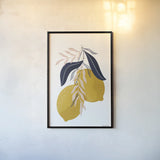 Lemons II No Wedge by Becky Thorns. shown as a paper print in a black flame. Available as a archival giclee rolled canvas, fine art paper, or poster print. SKU 68758h.
