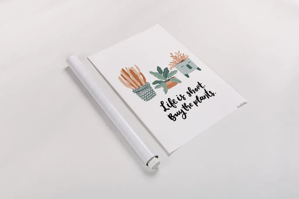 Life is Short by Becky Thorns. shown as a rolled paper print. Available as archival giclee rolled canvas, fine art paper, or poster print. SKU 65072h.