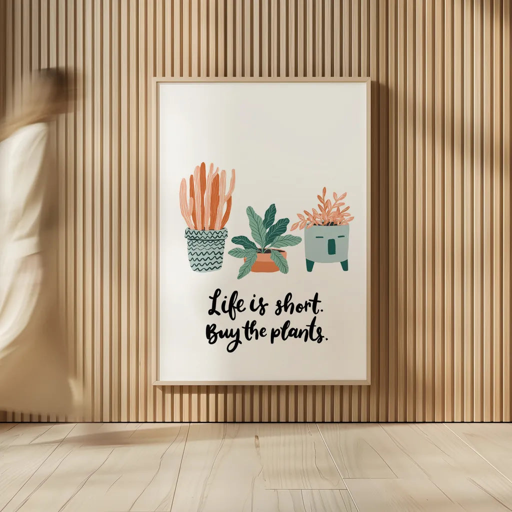 Life is Short by Becky Thorns. shown as over sized large wall art. Available as an archival giclee rolled canvas, fine art paper, or poster print. SKU 65072h.