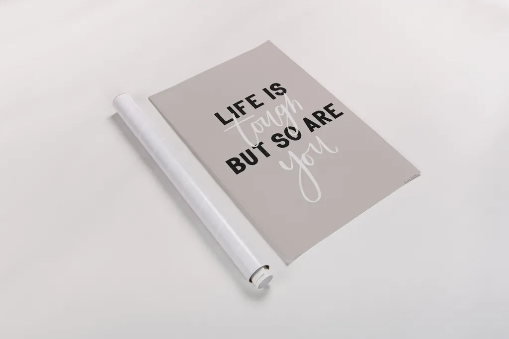 Life is Tough by Becky Thorns. shown as a rolled paper print. Available as archival giclee rolled canvas, fine art paper, or poster print. SKU 61716h.