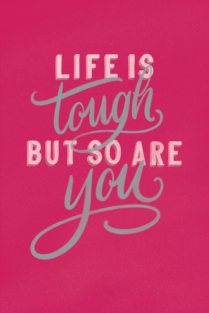 Life is Tough Bright Rose by Becky Thorns. SKU 58406h. Archival Giclee Fine art print for wall decor.