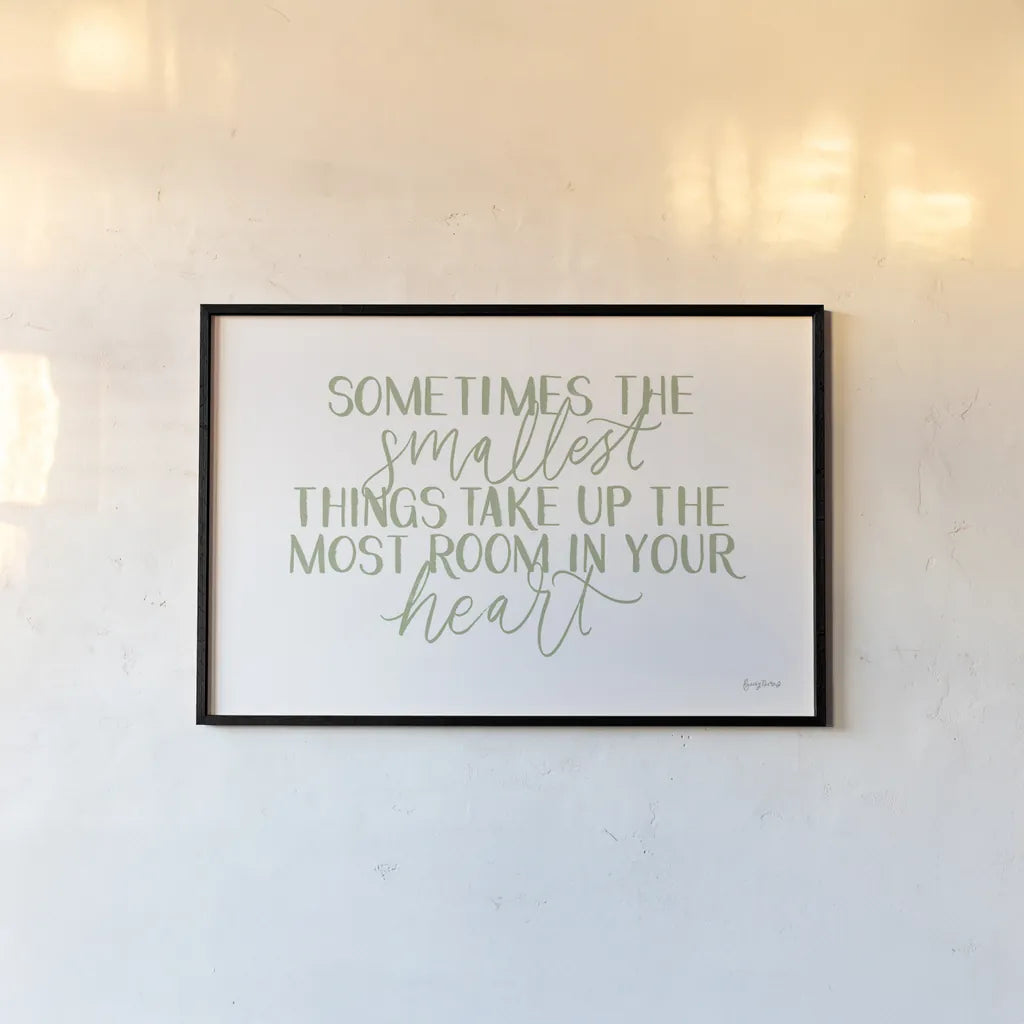 Little Child II Sage by Becky Thorns. shown as a paper print in a black flame. Available as a archival giclee rolled canvas, fine art paper, or poster print. SKU 66996i.