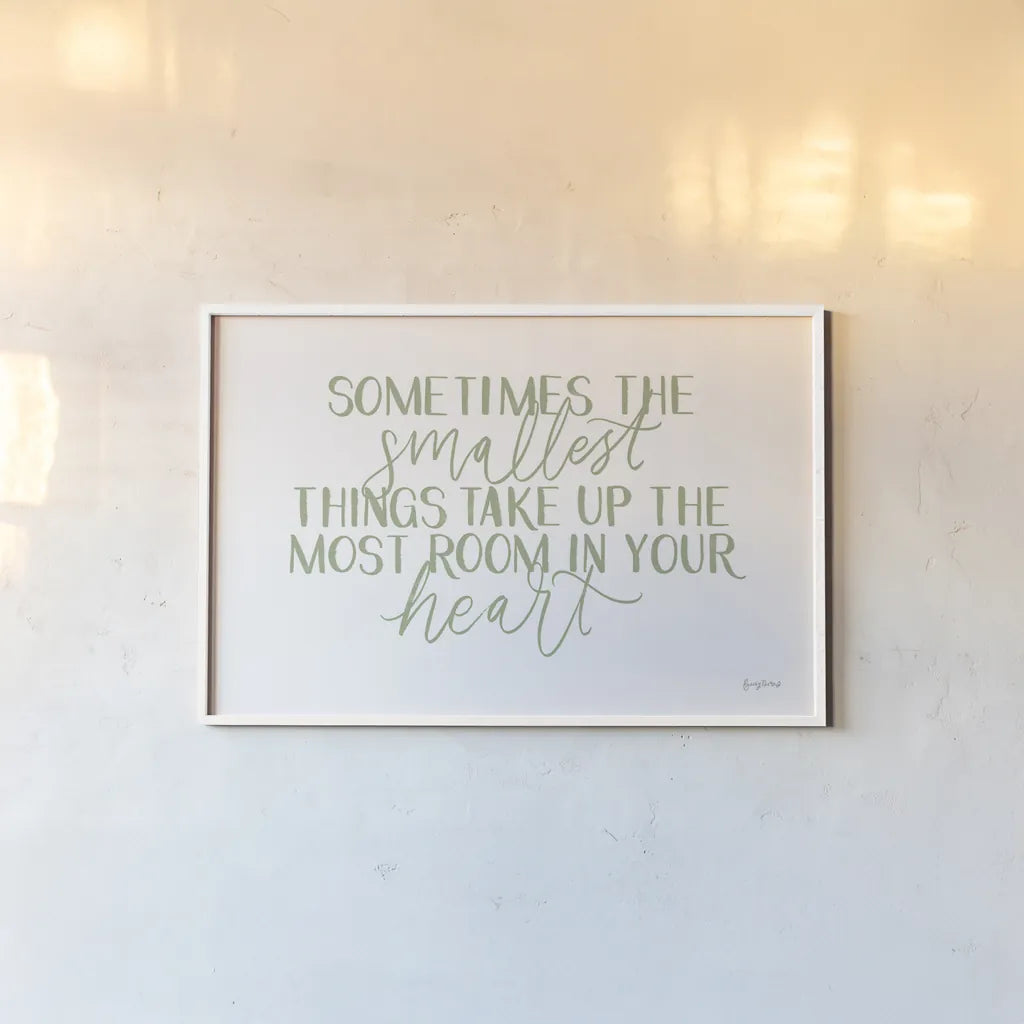 Little Child II Sage by Becky Thorns. shown as a paper print in a white frame. Available as a archival giclee rolled canvas, fine art paper, or poster print. SKU 66996i.