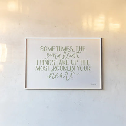 Little Child II Sage by Becky Thorns. shown as a paper print in a white frame. Available as a archival giclee rolled canvas, fine art paper, or poster print. SKU 66996i.