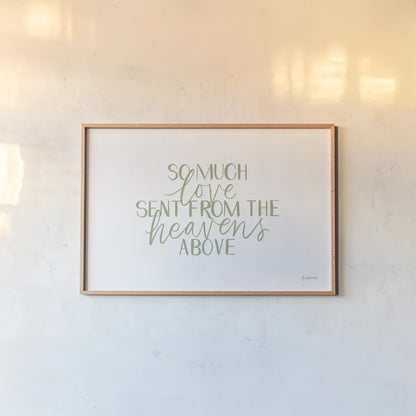 Little Child III Sage by Becky Thorns. shown as a paper print in a natural frame. Available as a archival giclee rolled canvas, fine art paper, or poster print. SKU 66997i.