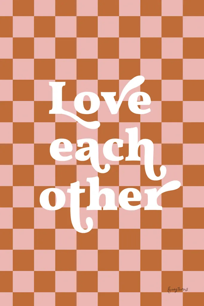 Love Each Other II Checkered by Becky Thorns. SKU 87459h. Archival Giclee Fine art print for wall decor.
