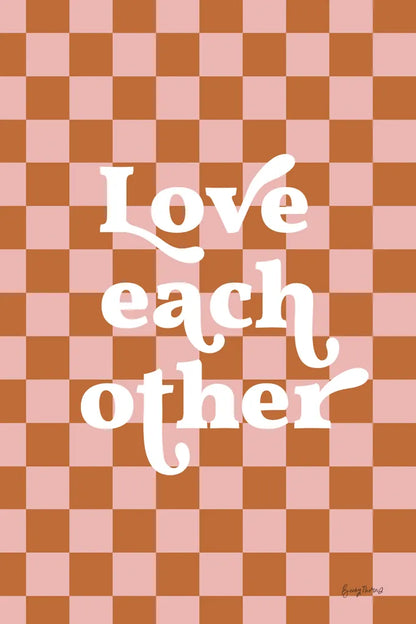 Love Each Other II Checkered by Becky Thorns. SKU 87459h. Archival Giclee Fine art print for wall decor.