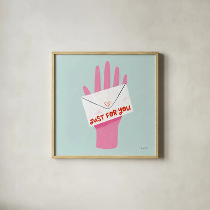 Love Letters I by Becky Thorns. Shown in a natural wood glass frame for a timeless modern aesthetic. Available as an archival giclee rolled canvas, fine art paper, or poster print. SKU 68906a.