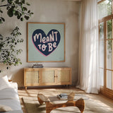 Love Letters II by Becky Thorns. Shown in a natural wood frame in a cozy modern living room. Available as an archival giclee rolled canvas, fine art paper, or poster print. SKU 68907a.