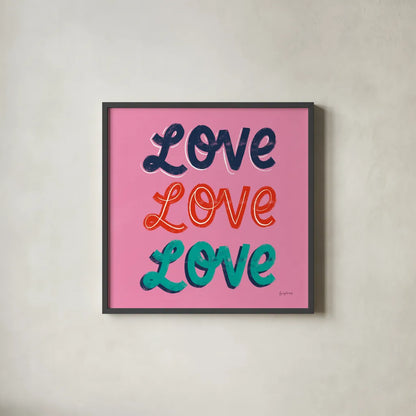 Love Letters III by Becky Thorns. Shown in a sleek black glass frame for a contemporary gallery look. Available as an archival giclee rolled canvas, fine art paper, or poster print. SKU 68908a.