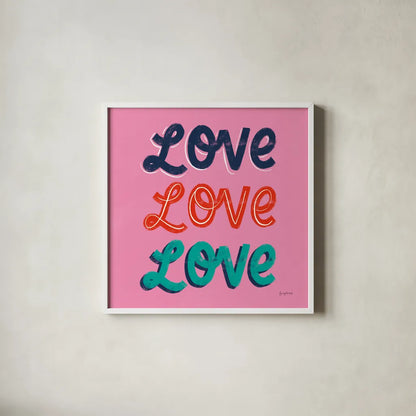 Love Letters III by Becky Thorns. Shown in a crisp white glass frame for a clean and minimalist style. Available as an archival giclee rolled canvas, fine art paper, or poster print. SKU 68908a.