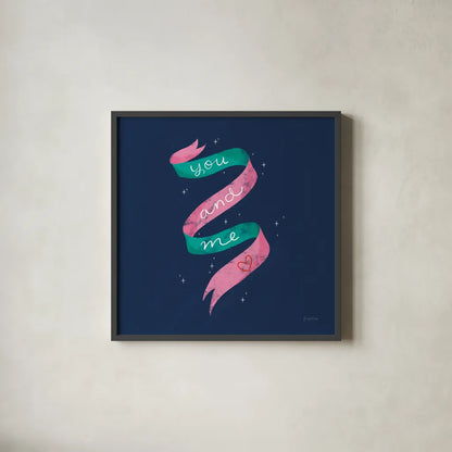 Love Letters V by Becky Thorns. Shown in a sleek black glass frame for a contemporary gallery look. Available as an archival giclee rolled canvas, fine art paper, or poster print. SKU 68910a.