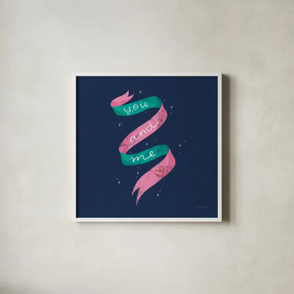 Love Letters V by Becky Thorns. Shown in a crisp white glass frame for a clean and minimalist style. Available as an archival giclee rolled canvas, fine art paper, or poster print. SKU 68910a.