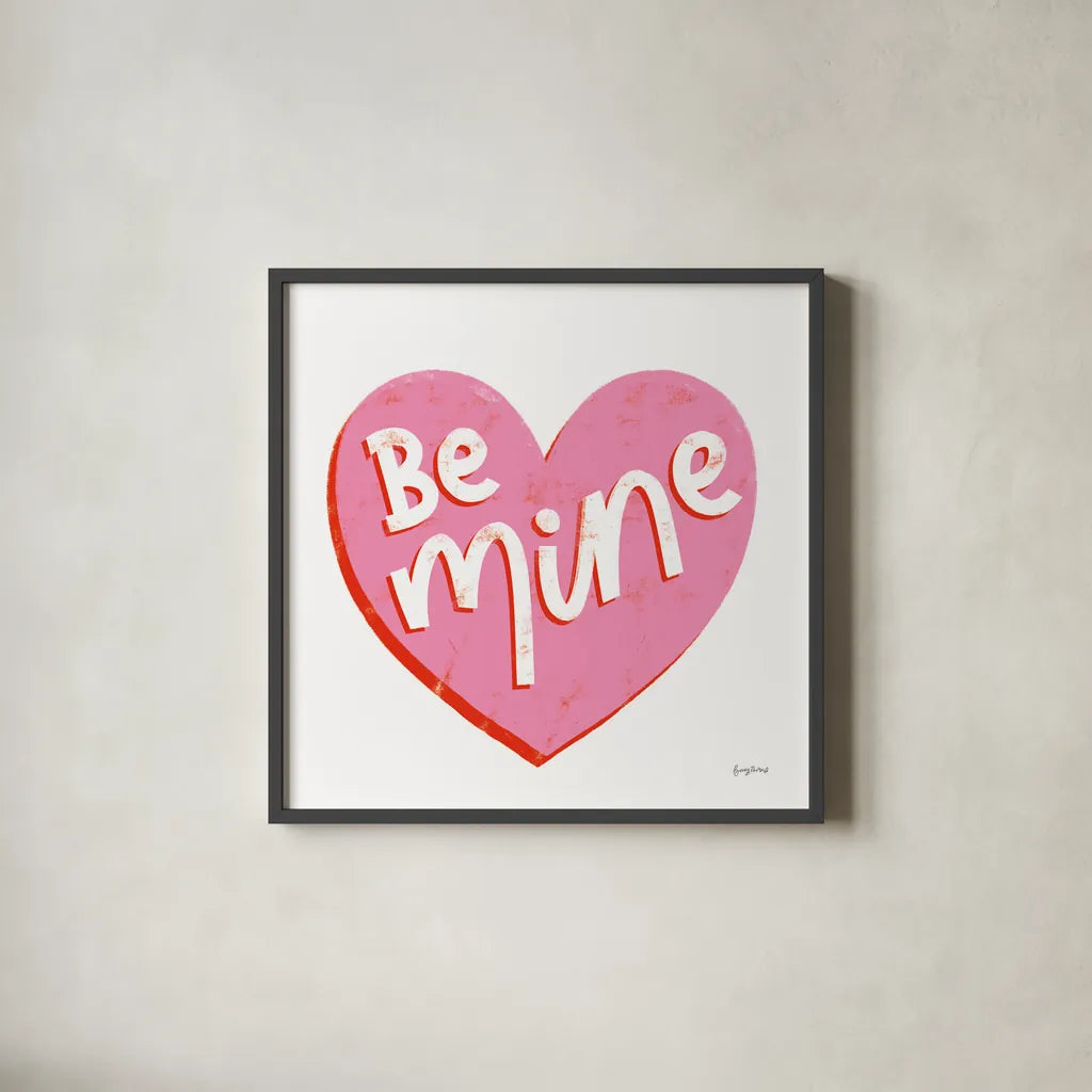 Love Letters VII by Becky Thorns. Shown in a sleek black glass frame for a contemporary gallery look. Available as an archival giclee rolled canvas, fine art paper, or poster print. SKU 68912a.