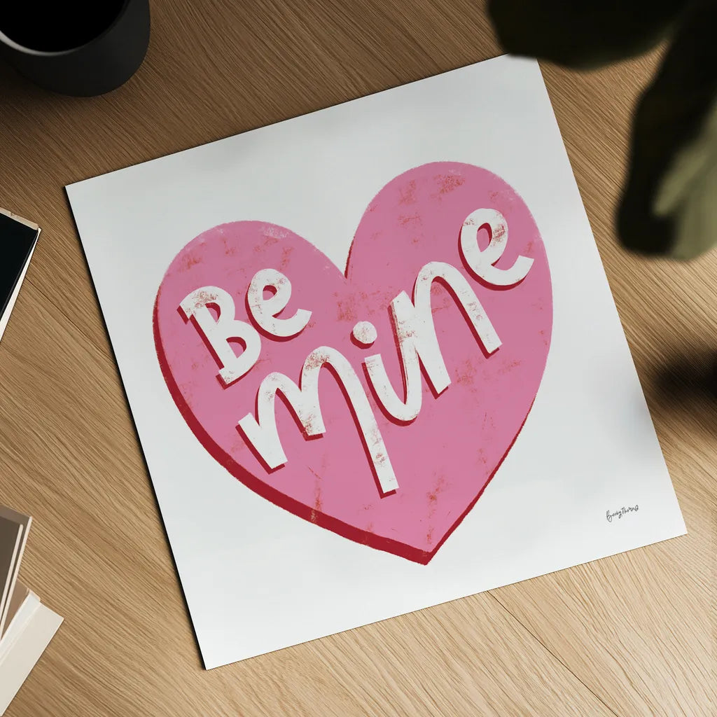 Love Letters VII Red by Becky Thorns. Shown as a detailed flat fine art print, highlighting archival giclee quality. Available as an archival giclee rolled canvas, fine art paper, or poster print. SKU 70516a.