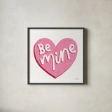 Love Letters VII Red by Becky Thorns. Shown in a sleek black glass frame for a contemporary gallery look. Available as an archival giclee rolled canvas, fine art paper, or poster print. SKU 70516a.