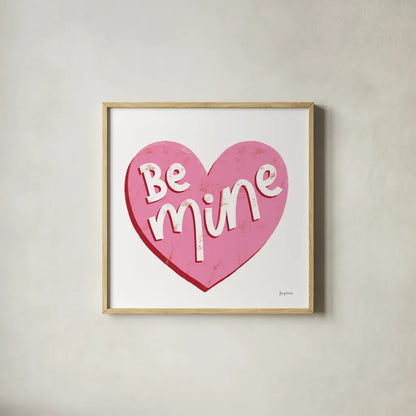 Love Letters VII Red by Becky Thorns. Shown in a natural wood glass frame for a timeless modern aesthetic. Available as an archival giclee rolled canvas, fine art paper, or poster print. SKU 70516a.