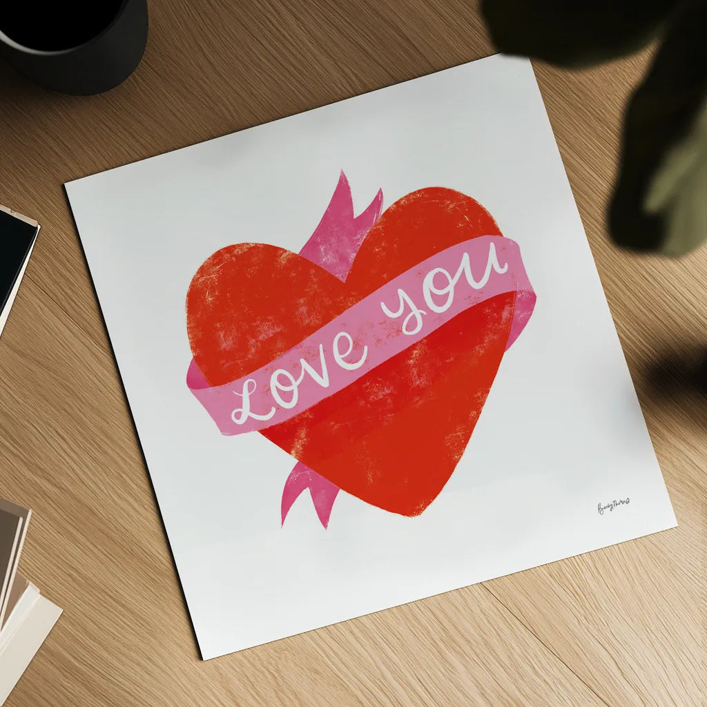 Love Letters VIII by Becky Thorns. Shown as a detailed flat fine art print, highlighting archival giclee quality. Available as an archival giclee rolled canvas, fine art paper, or poster print. SKU 68913a.