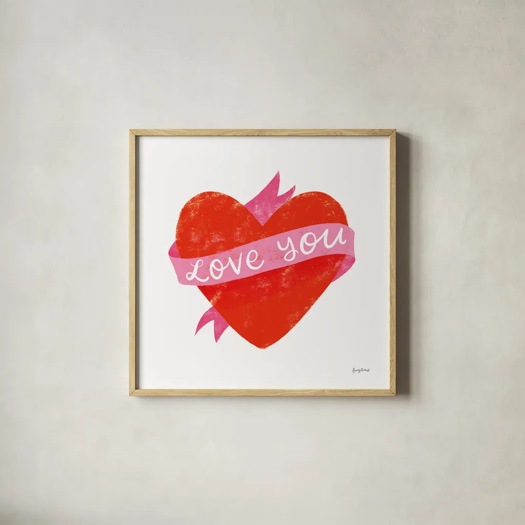 Love Letters VIII by Becky Thorns. Shown in a natural wood glass frame for a timeless modern aesthetic. Available as an archival giclee rolled canvas, fine art paper, or poster print. SKU 68913a.