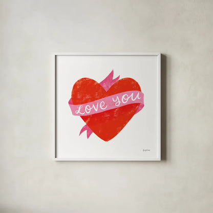 Love Letters VIII by Becky Thorns. Shown in a crisp white glass frame for a clean and minimalist style. Available as an archival giclee rolled canvas, fine art paper, or poster print. SKU 68913a.