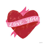 Love Letters VIII Deep Red by Becky Thorns. SKU 70517a. Archival Giclee Fine art print for wall decor.