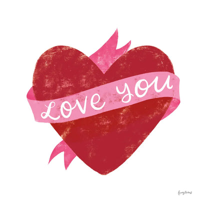 Love Letters VIII Deep Red by Becky Thorns. SKU 70517a. Archival Giclee Fine art print for wall decor.