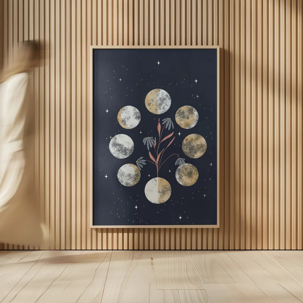 Luna I by Becky Thorns. shown as over sized large wall art. Available as an archival giclee rolled canvas, fine art paper, or poster print. SKU 67766h.
