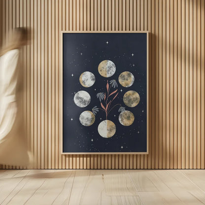 Luna I by Becky Thorns. shown as over sized large wall art. Available as an archival giclee rolled canvas, fine art paper, or poster print. SKU 67766h.