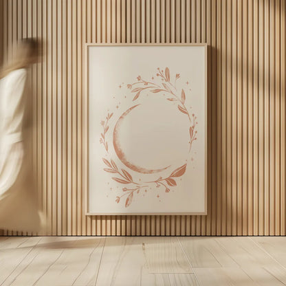 Lunar I Neutral by Becky Thorns. shown as over sized large wall art. Available as an archival giclee rolled canvas, fine art paper, or poster print. SKU 75900h.